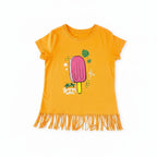 T-shirt à franges Fille - Orange image 0