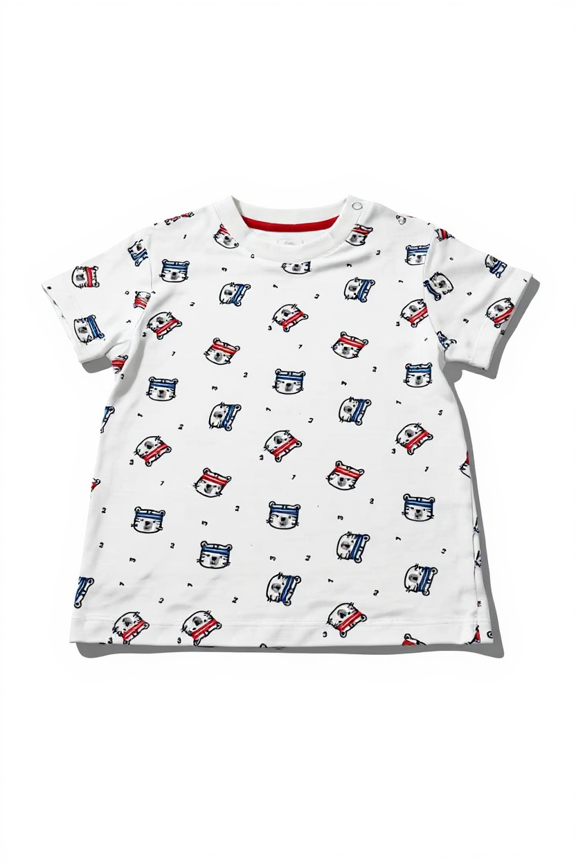 T-shirt Garçon - Blanc/Rouge image 0