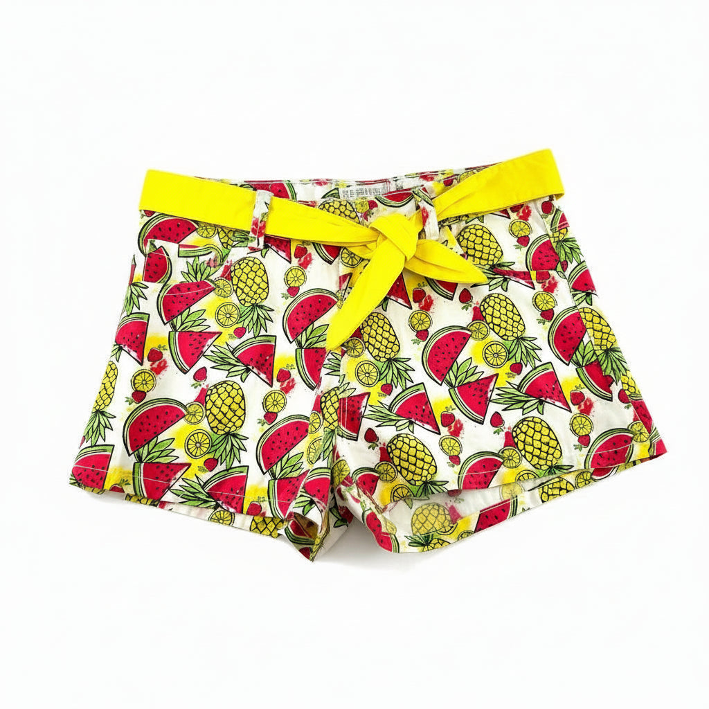 Short fleurs Fille - Jaune/Rouge image 1