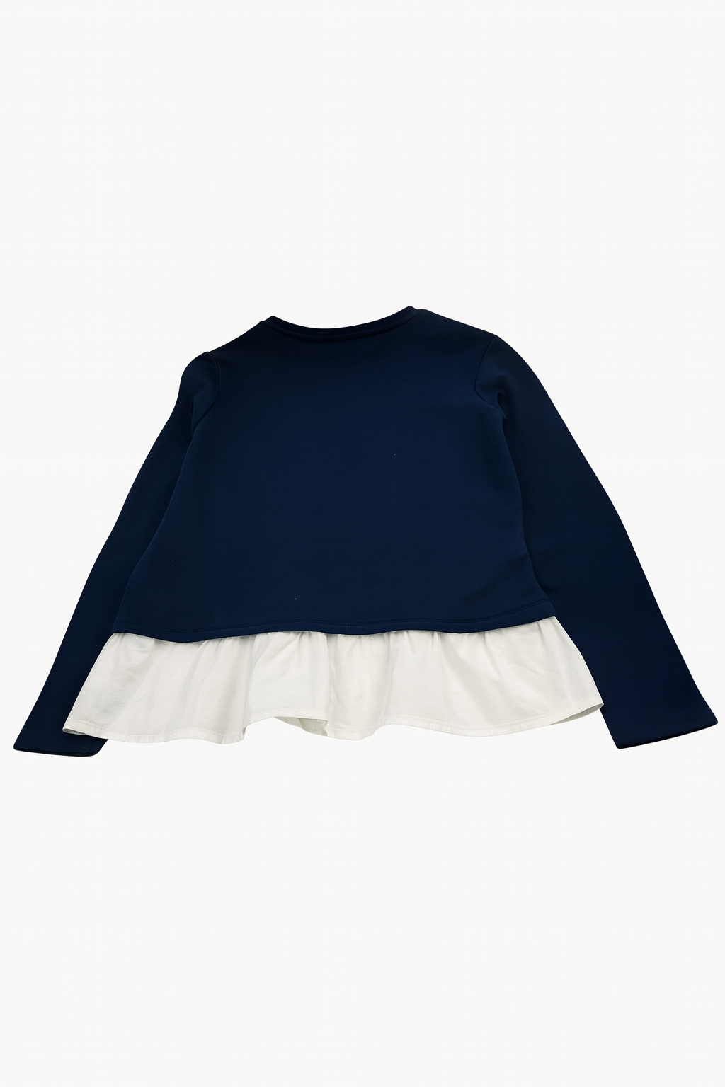 Sweat col rond Fille - Bleu/Blanc image 1