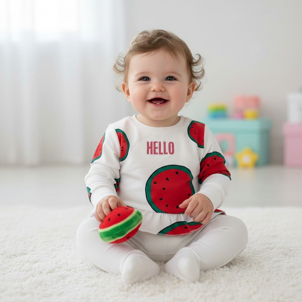 T-shirt ( blouse) Fille - Blanc/Rouge image 0