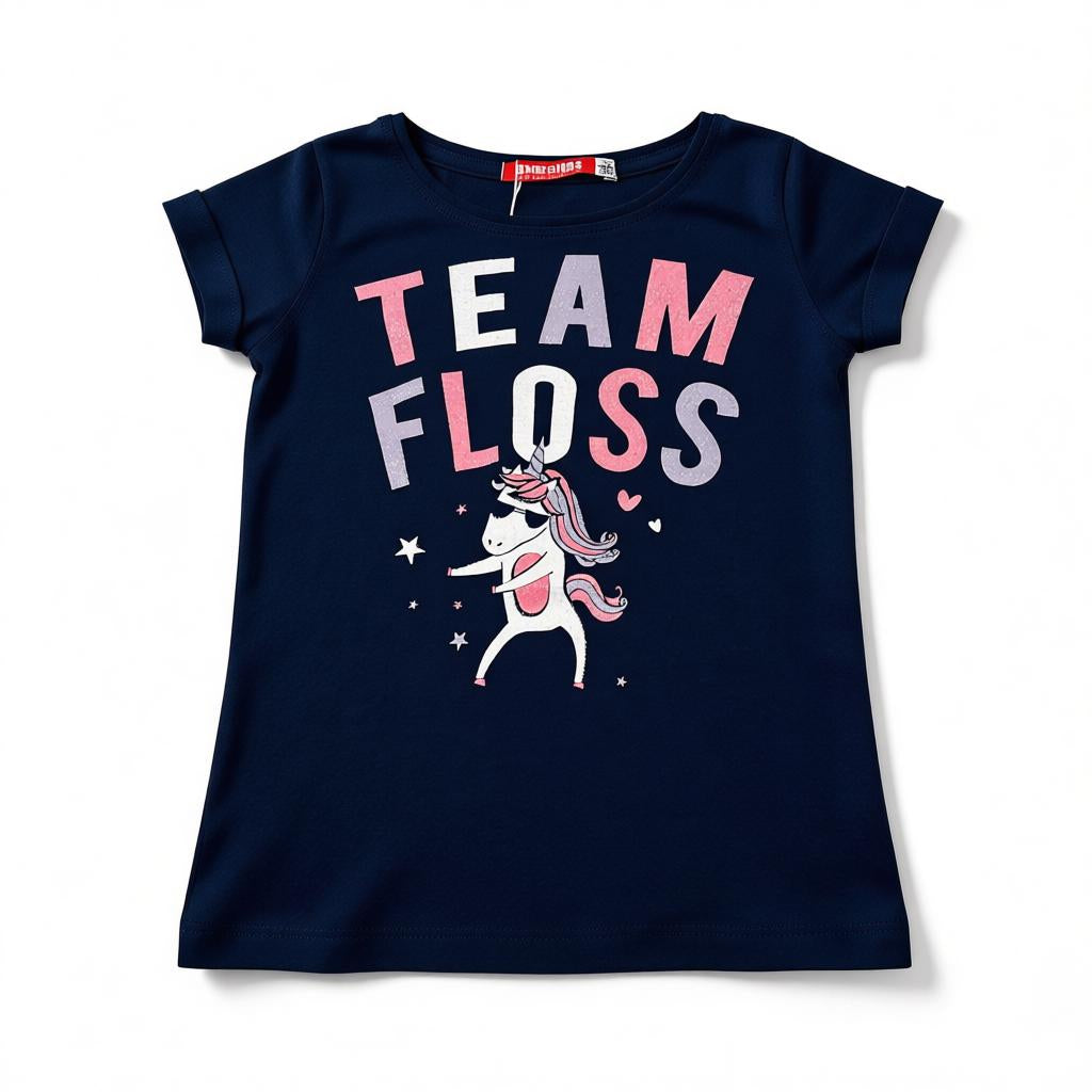 T-shirt Fille - Bleu/Rose image 1