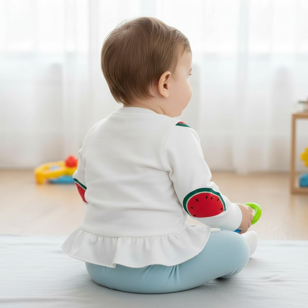 T-shirt ( blouse) Fille - Blanc/Rouge image 2