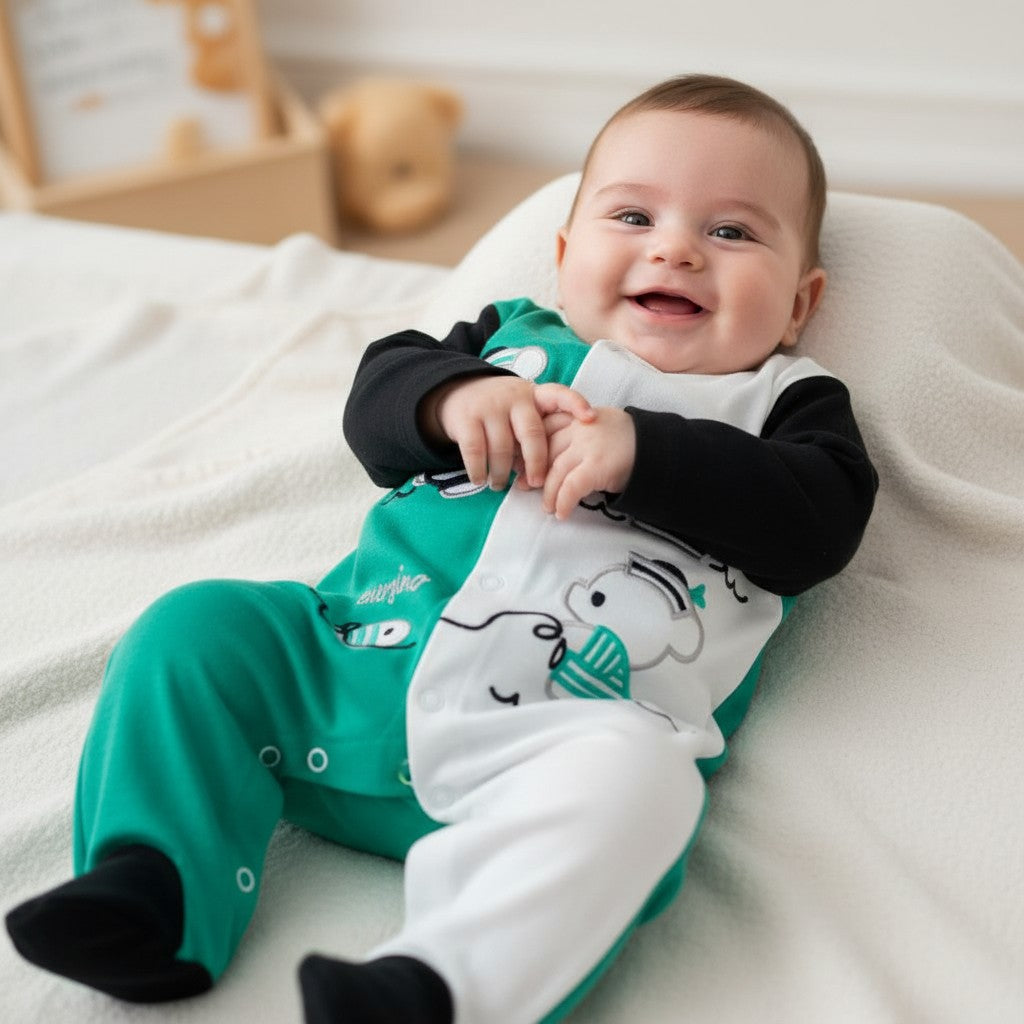 Combinaison Garçon - Blanc/Vert image 0