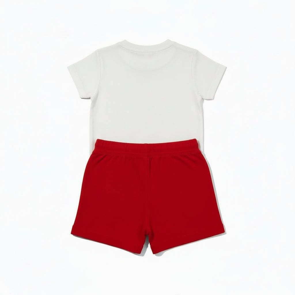 Ensemble (T-shirt + short) Garçon - Blanc/Rouge image 2