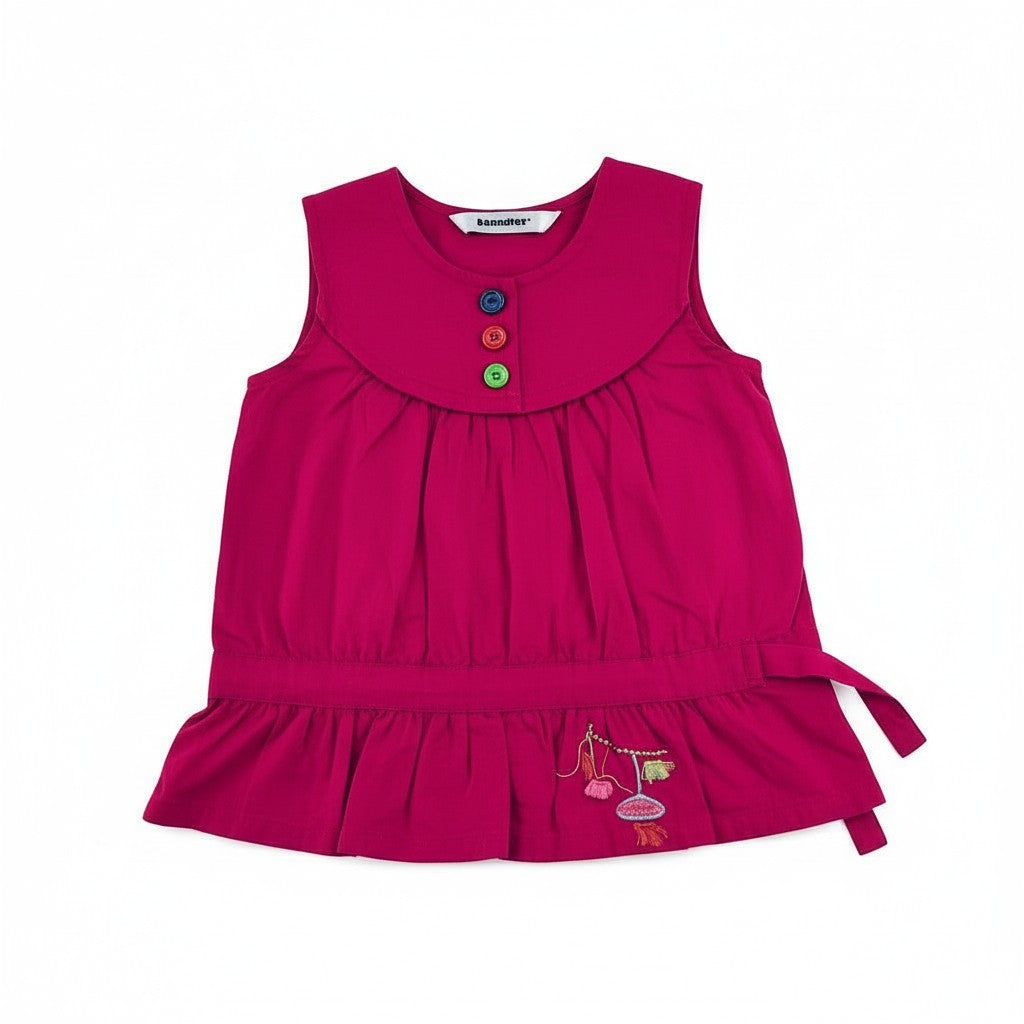 Mini robe Fille - Framboise image 1