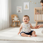 Ensemble haut+Short Fille - Blanc/bleu image 1