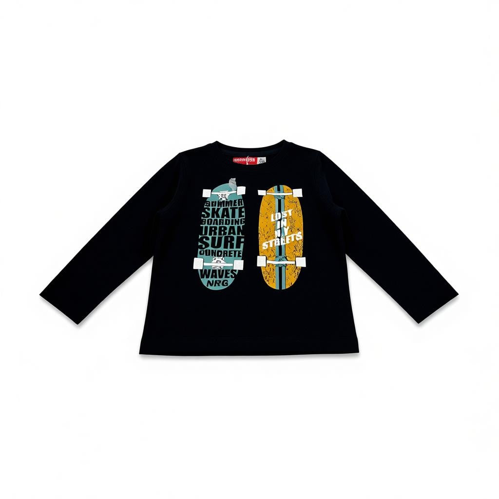 T-shirt manche longue Garçon - Noir image 0