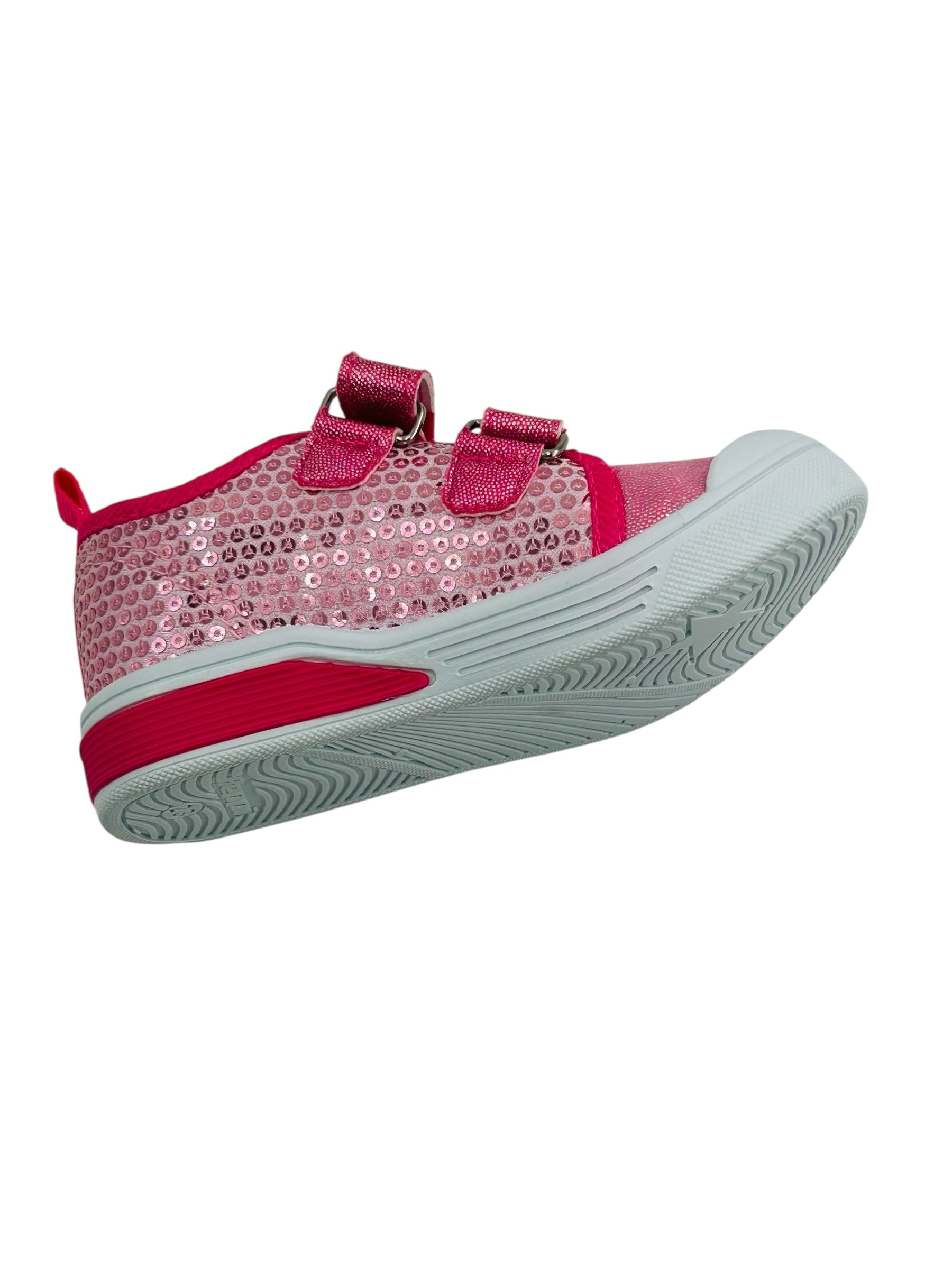 Baskets fille rose à strass et paillette. image 3