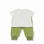 Ensemble t-shirt + jogging Garçon - Beige/Vert image 2